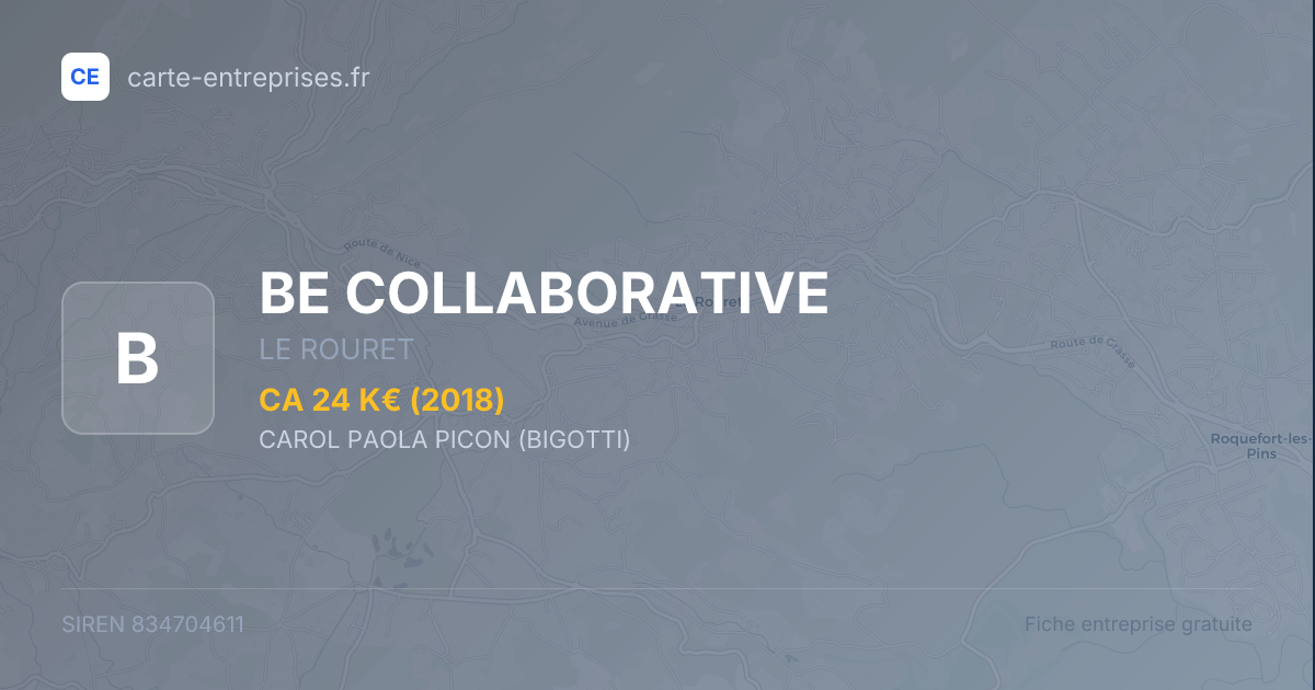BE COLLABORATIVE — 834704611 — fiche entreprise