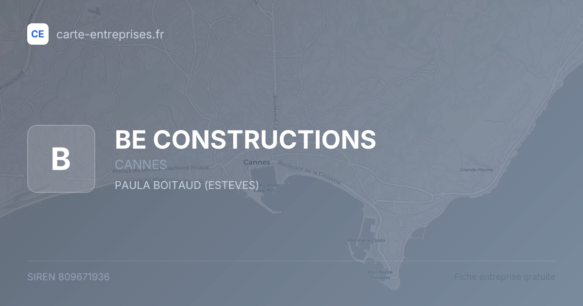 BE CONSTRUCTIONS — 809671936 — fiche entreprise