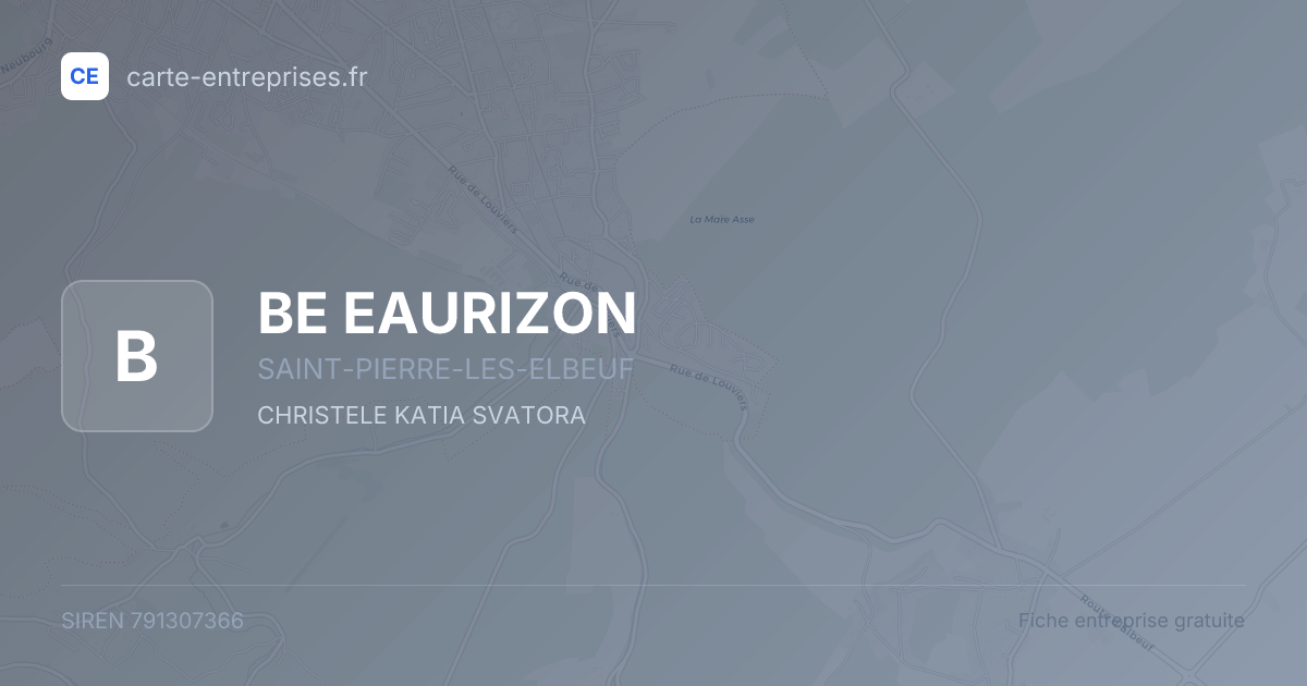 BE EAURIZON — 791307366 — fiche entreprise