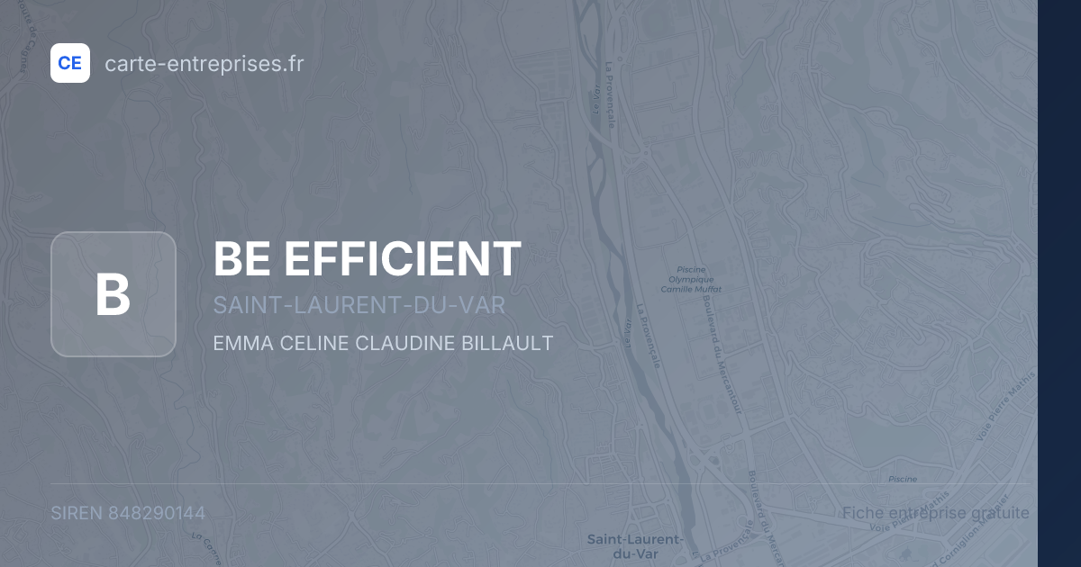 BE EFFICIENT — 848290144 — fiche entreprise