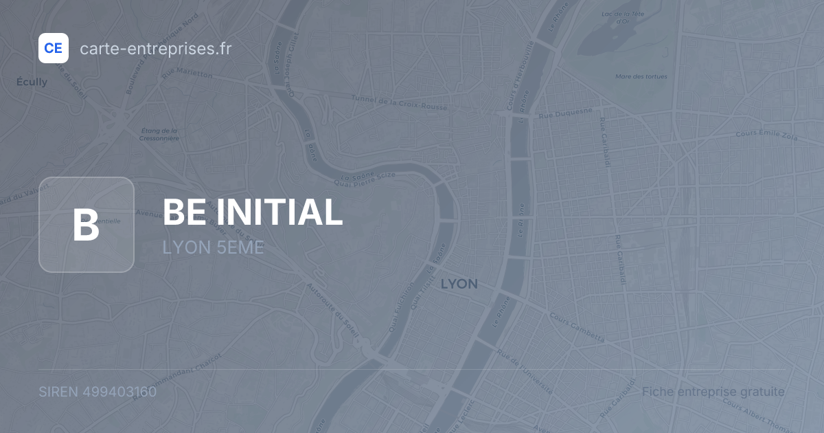 BE INITIAL — 499403160 — fiche entreprise