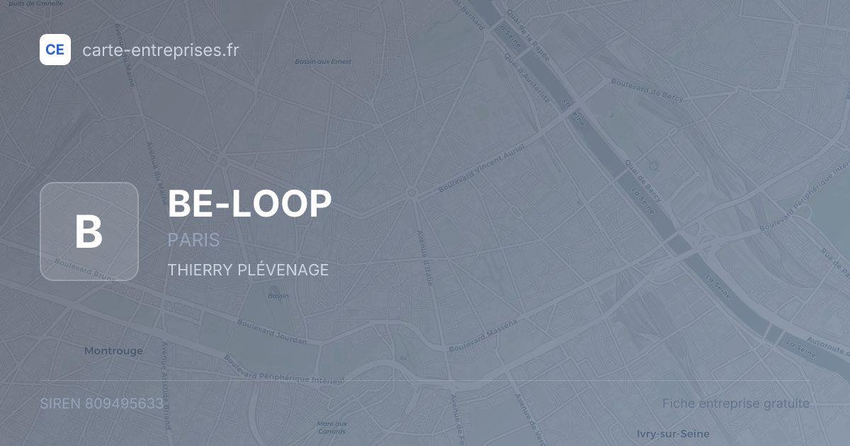 BE-LOOP — 809495633 — fiche entreprise