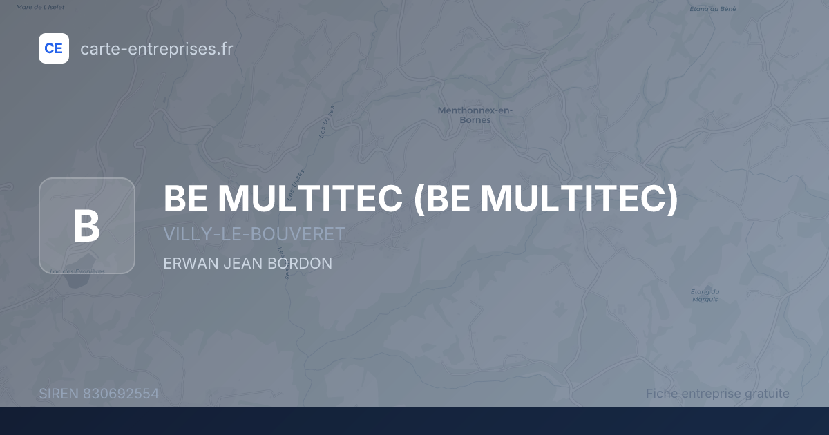BE MULTITEC — 830692554 — fiche entreprise
