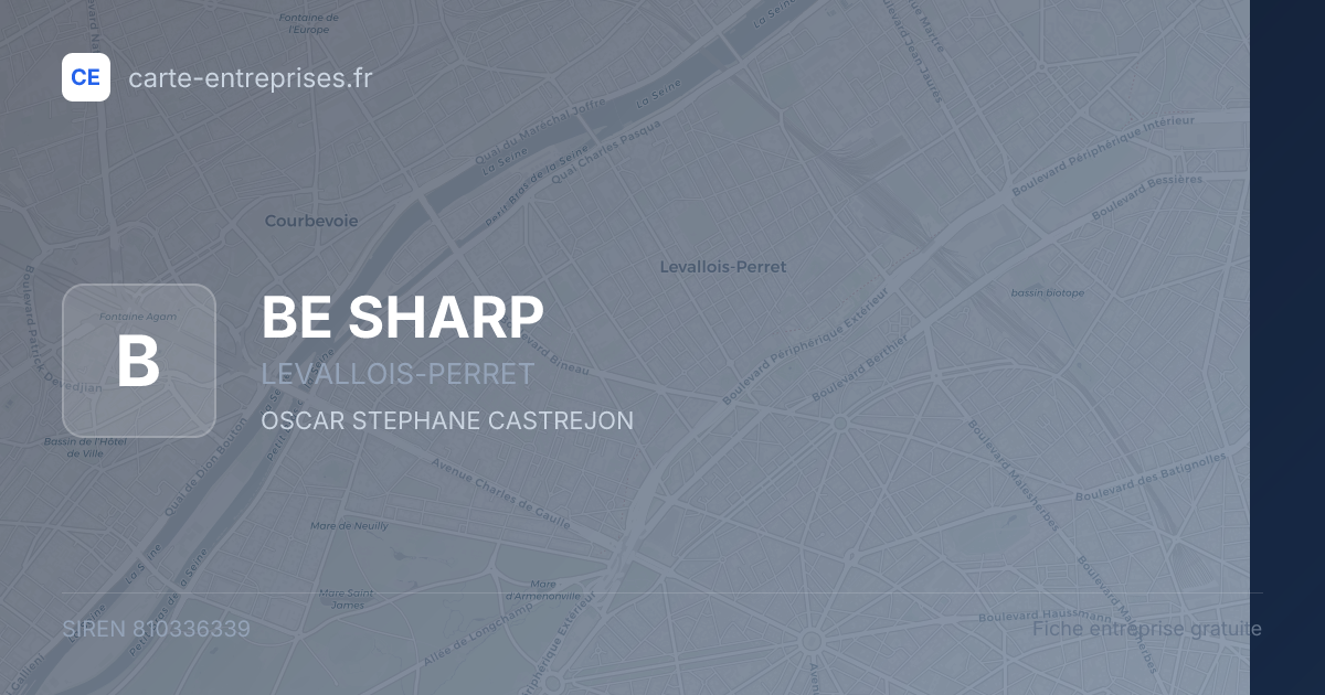 BE SHARP — 810336339 — fiche entreprise