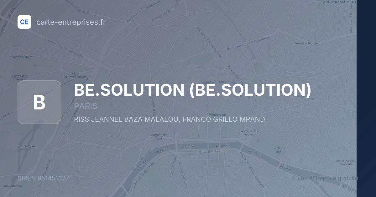 BE.SOLUTION — 951451327 — fiche entreprise