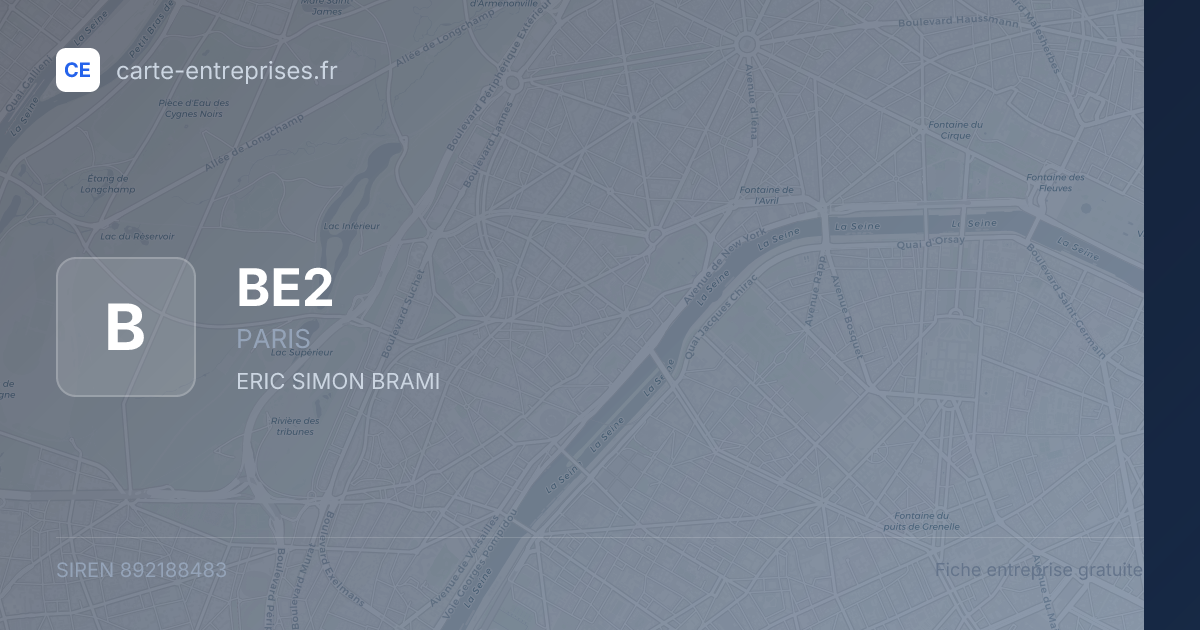 BE2 — 892188483 — fiche entreprise
