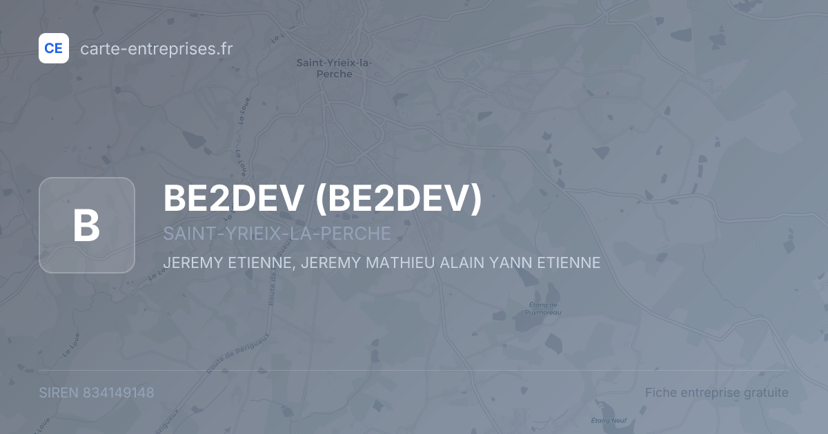 BE2DEV — 834149148 — fiche entreprise