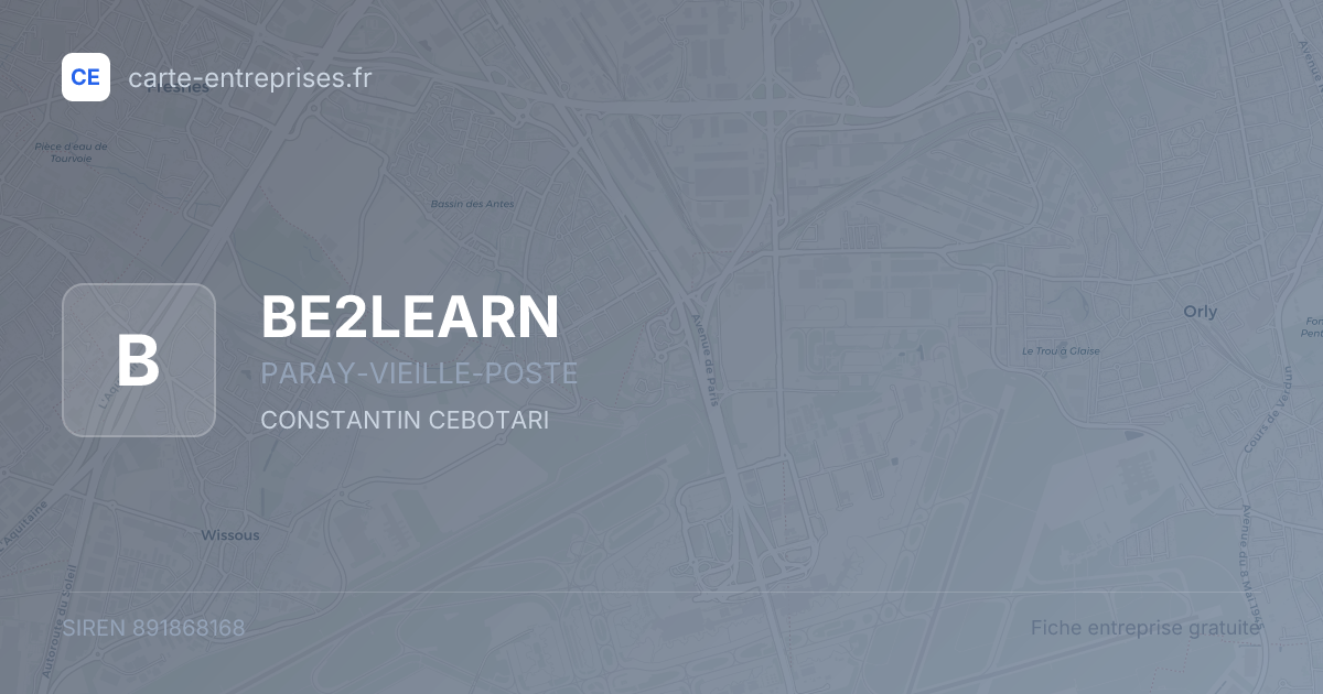BE2LEARN — 891868168 — fiche entreprise