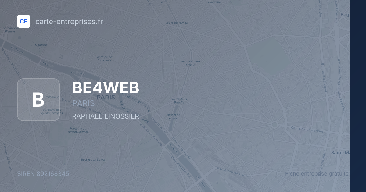 BE4WEB — 892168345 — fiche entreprise