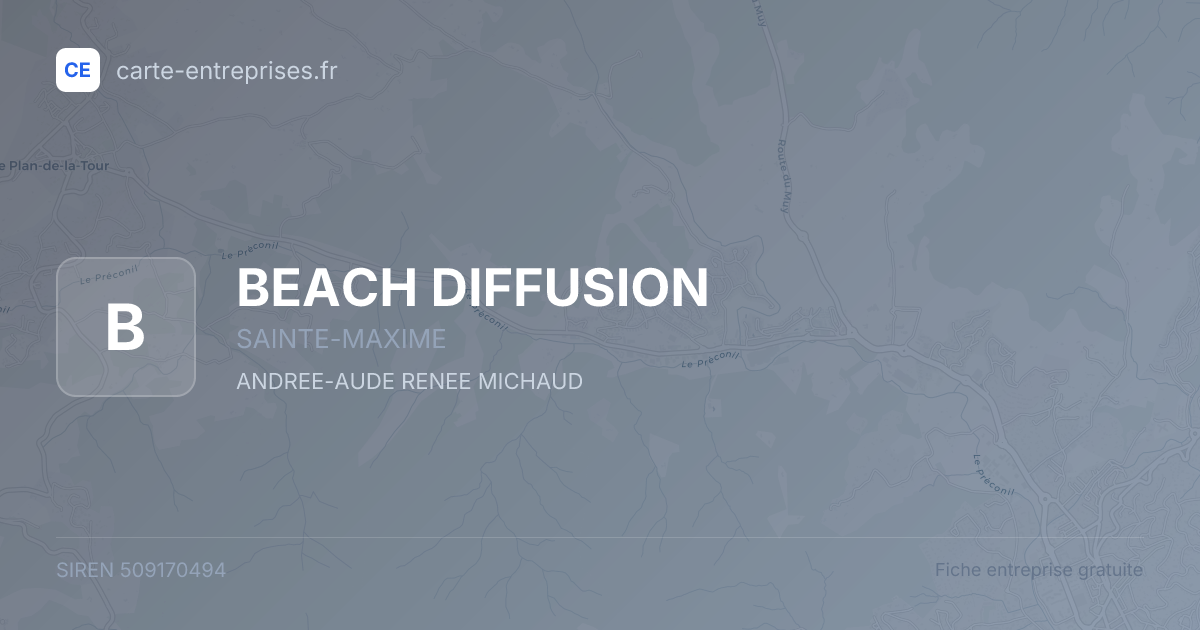 BEACH DIFFUSION — 509170494 — fiche entreprise
