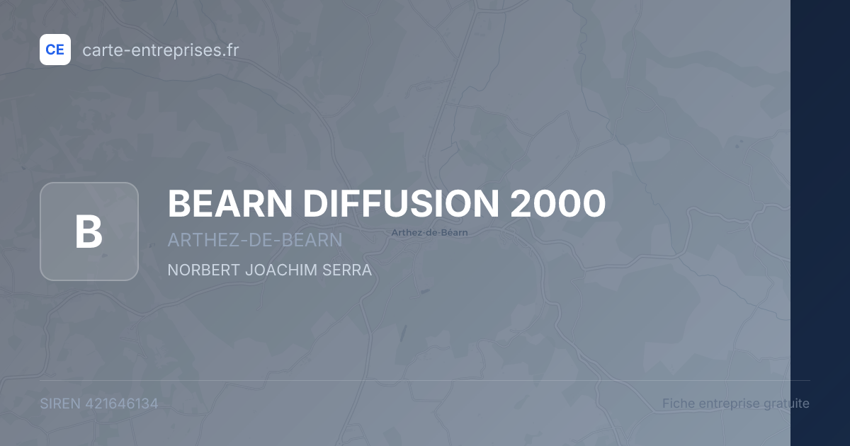 BEARN  DIFFUSION 2000 — 421646134 — fiche entreprise