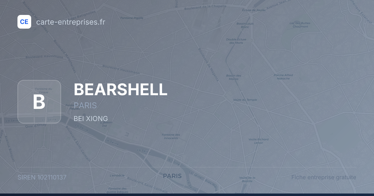 BEARSHELL — 102110137 — fiche entreprise