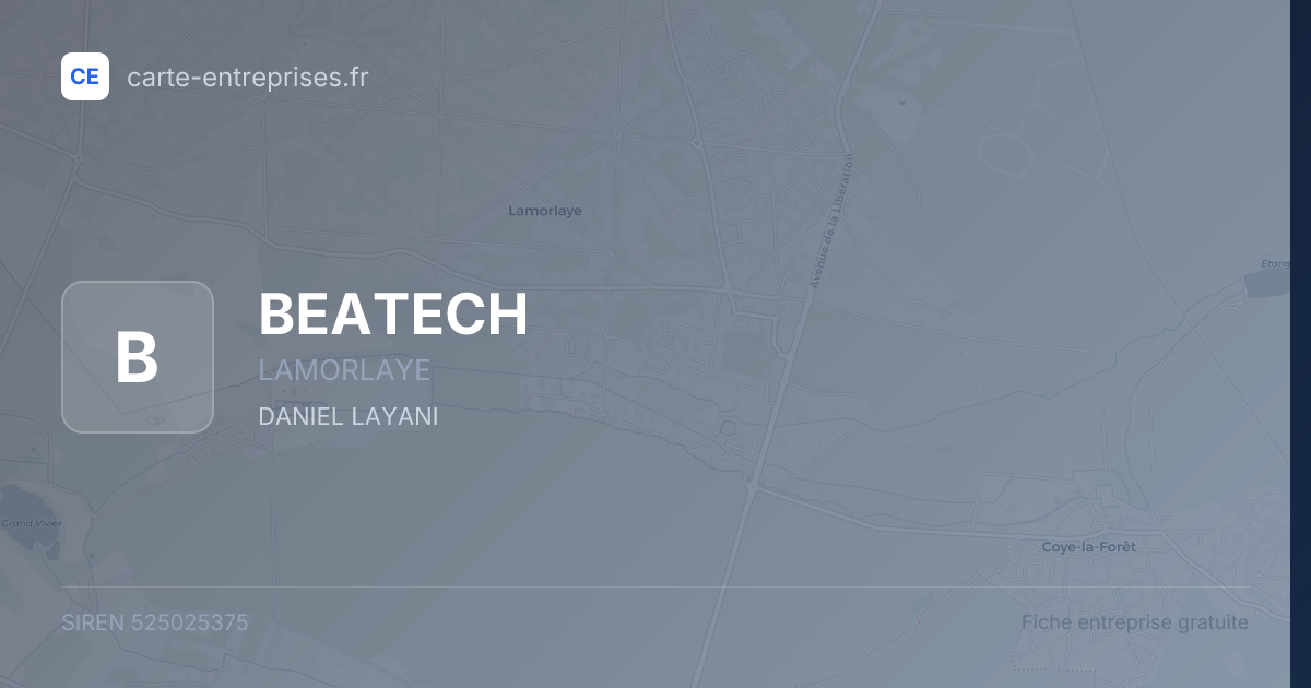 BEATECH — 525025375 — fiche entreprise