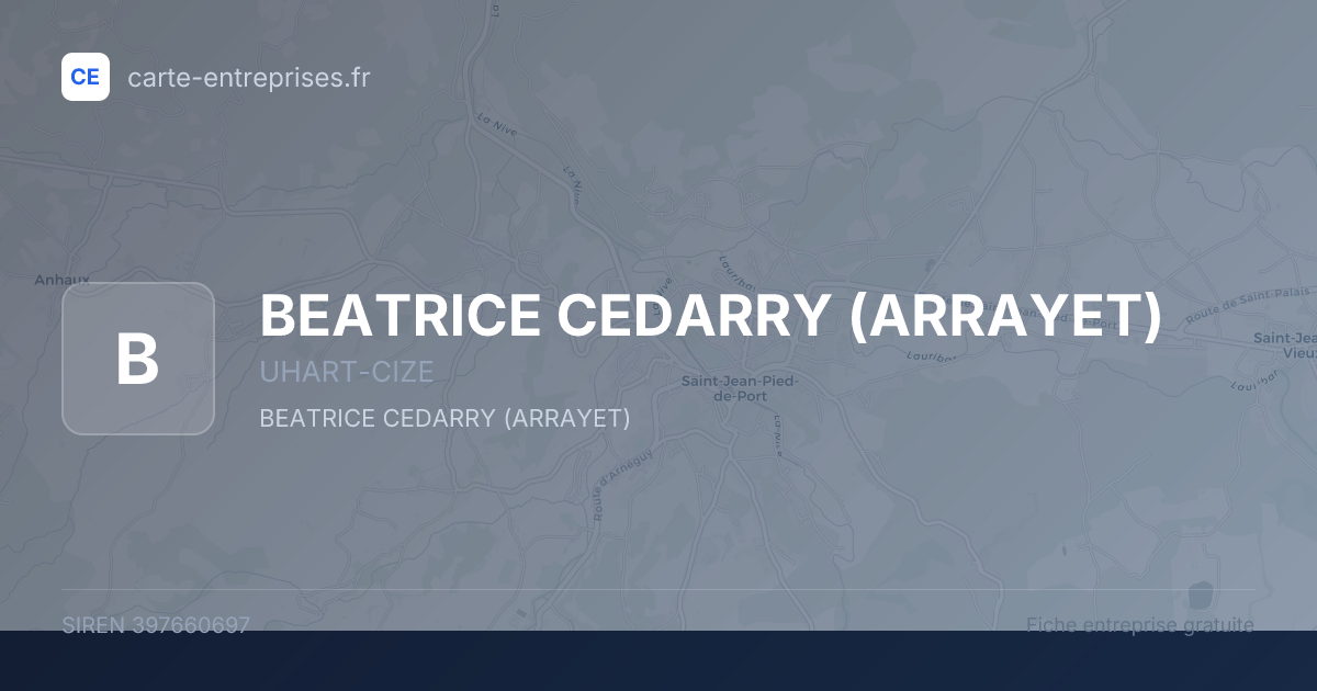 BEATRICE CEDARRY (ARRAYET) — 397660697 — fiche entreprise