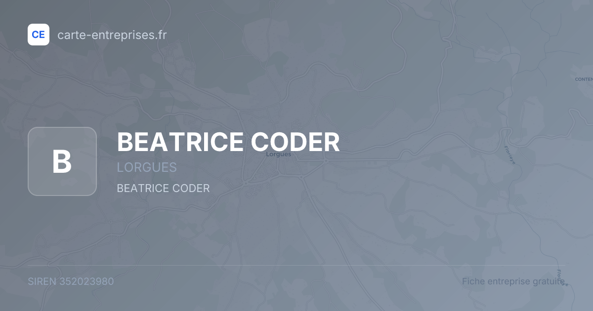 BEATRICE CODER — 352023980 — fiche entreprise
