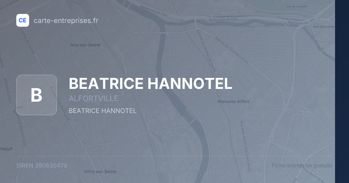 BEATRICE HANNOTEL — 390830479 — fiche entreprise