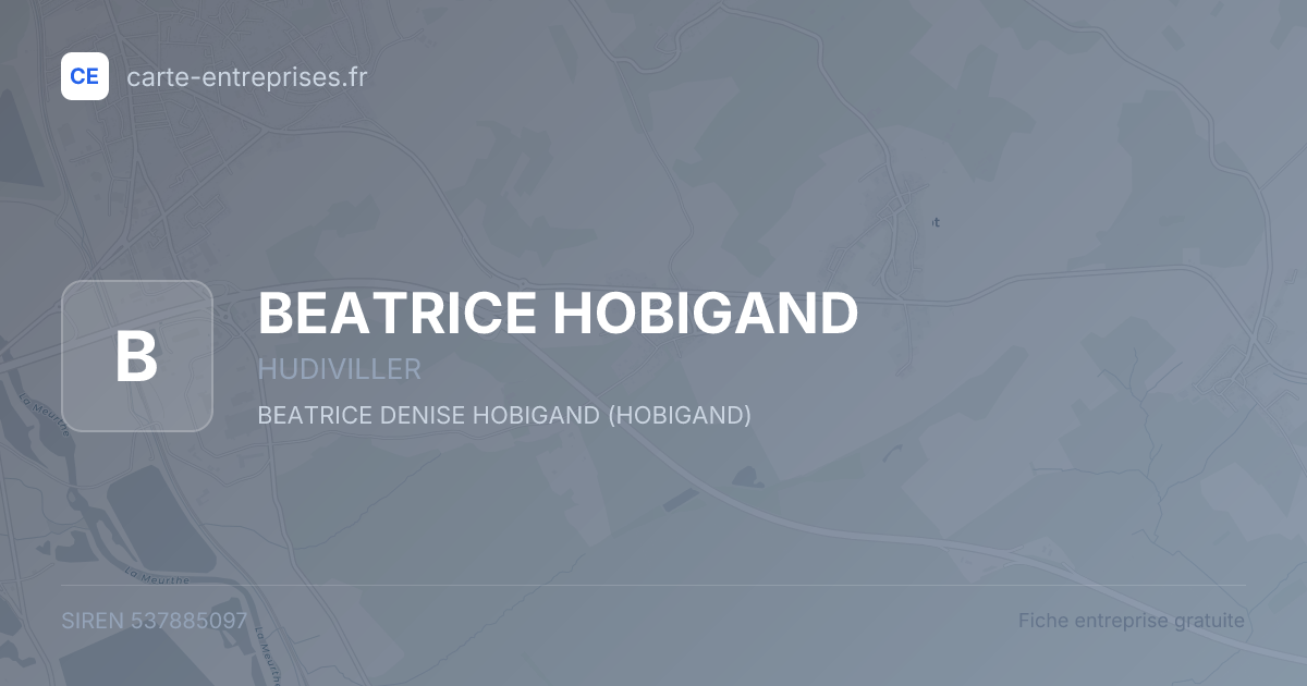BEATRICE HOBIGAND — 537885097 — fiche entreprise