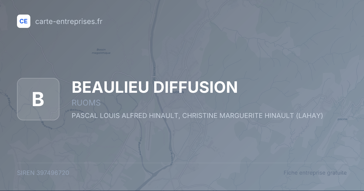 BEAULIEU DIFFUSION — 397496720 — fiche entreprise