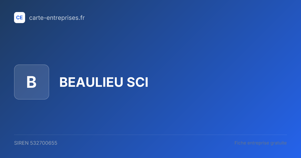 BEAULIEU SCI — 532700655 — fiche entreprise