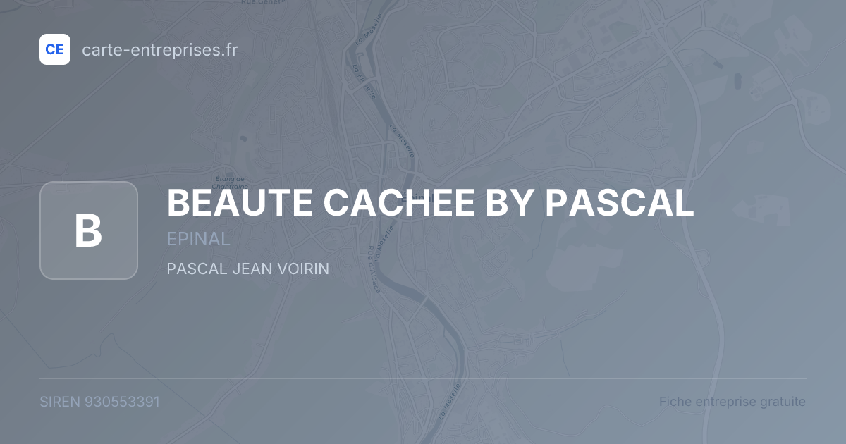 BEAUTE CACHEE BY PASCAL — 930553391 — fiche entreprise