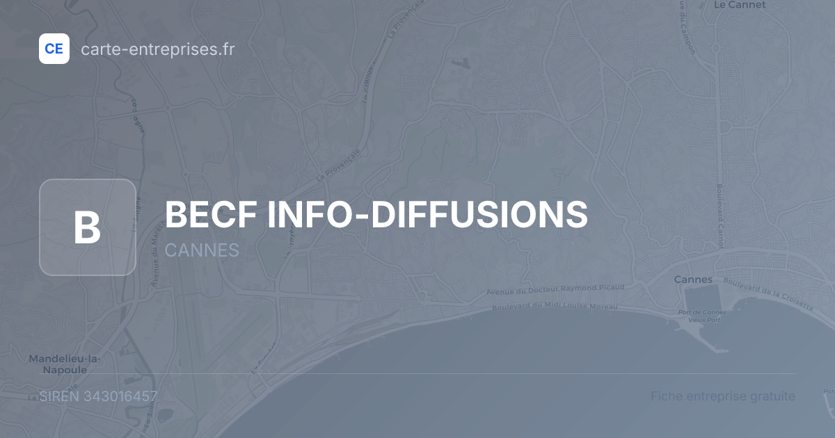 BECF INFO-DIFFUSIONS — 343016457 — fiche entreprise