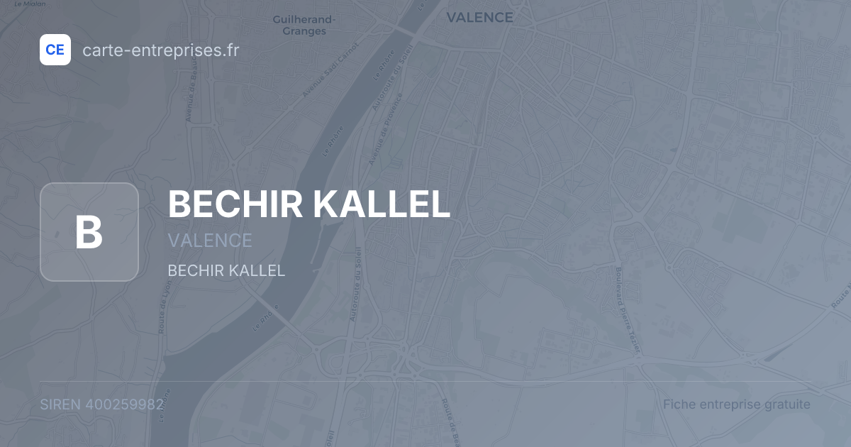 BECHIR KALLEL — 400259982 — fiche entreprise
