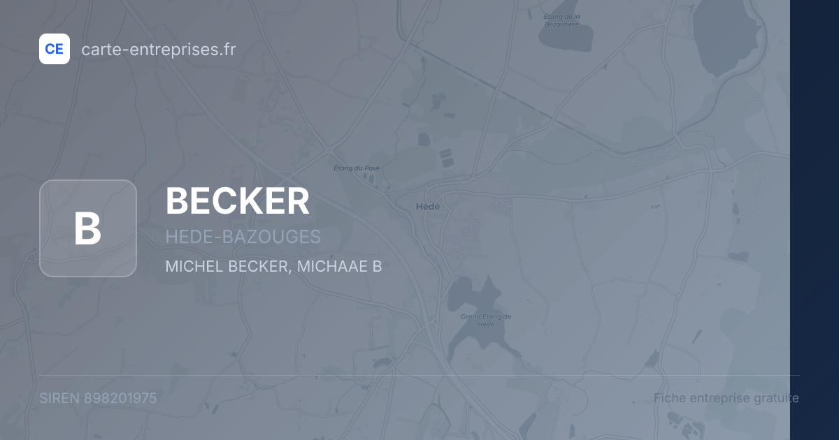 BECKER — 898201975 — fiche entreprise