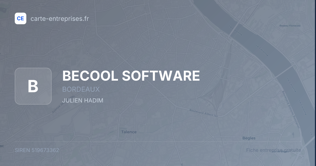 BECOOL SOFTWARE — 519673362 — fiche entreprise