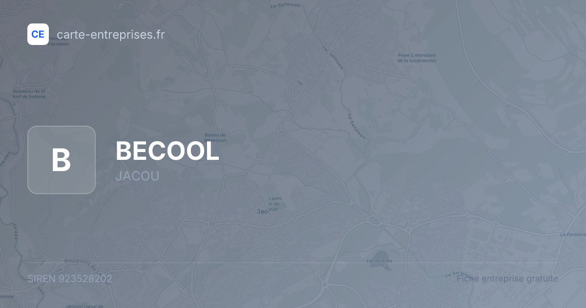BECOOL — 923528202 — fiche entreprise