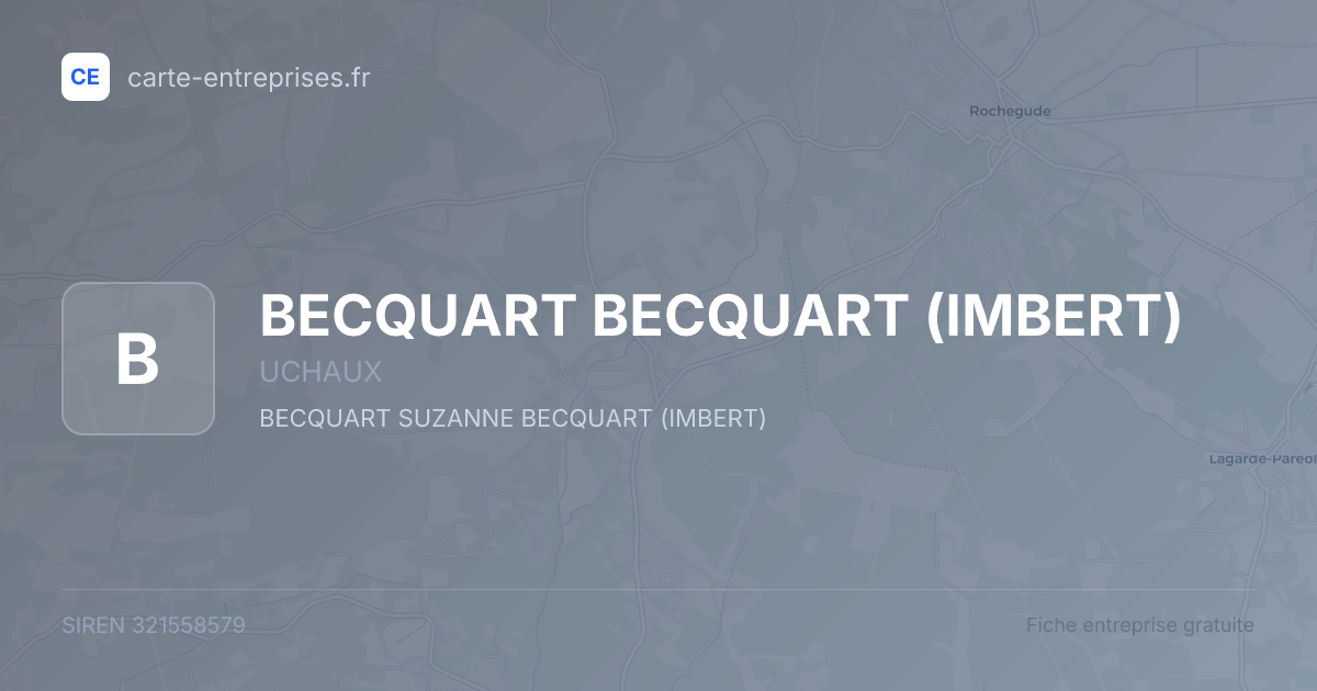BECQUART BECQUART (IMBERT) — 321558579 — fiche entreprise
