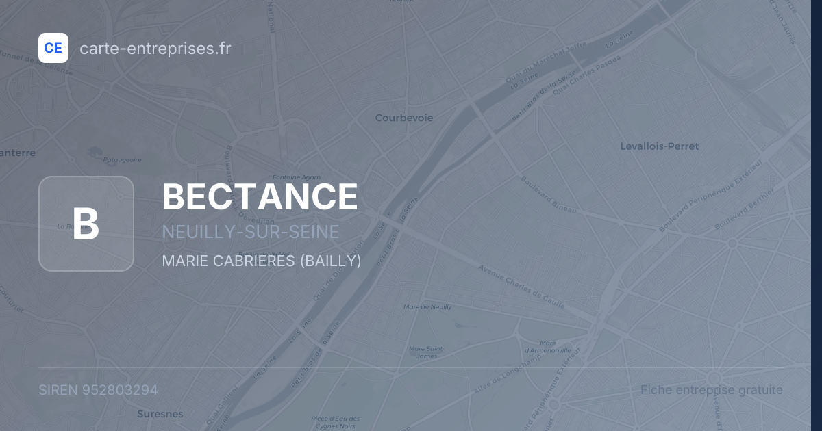 BECTANCE — 952803294 — fiche entreprise