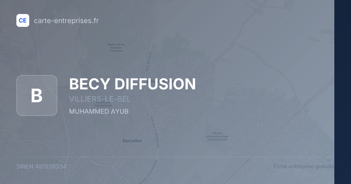 BECY DIFFUSION — 491539334 — fiche entreprise
