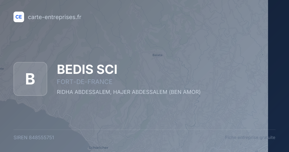 BEDIS SCI — 848555751 — fiche entreprise