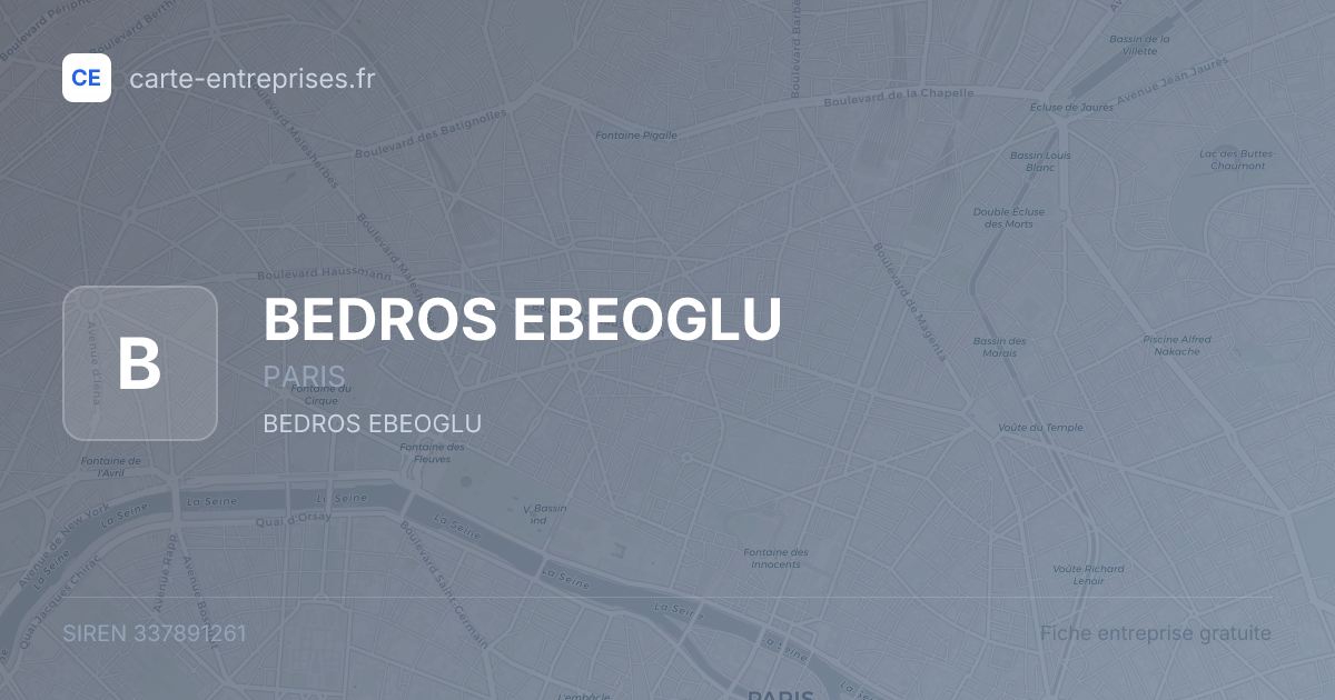 BEDROS EBEOGLU — 337891261 — fiche entreprise