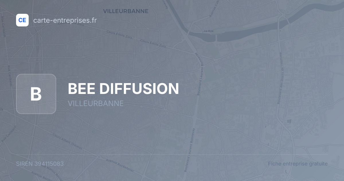 BEE DIFFUSION — 394115083 — fiche entreprise
