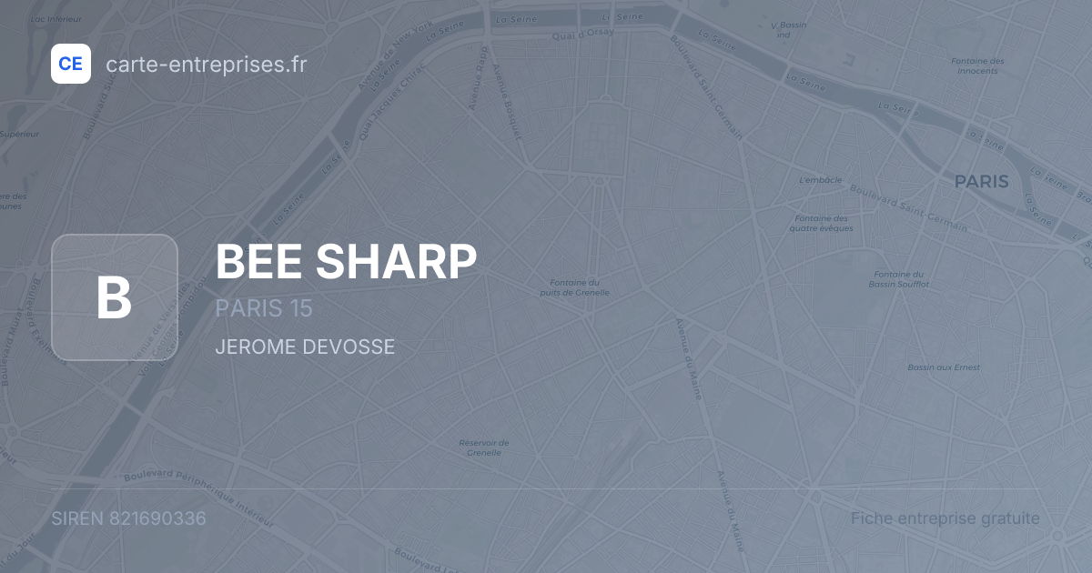 BEE SHARP — 821690336 — fiche entreprise