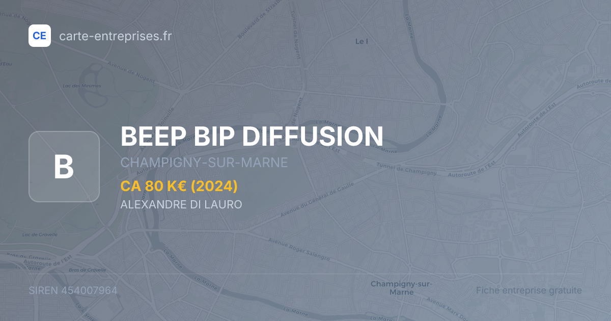 BEEP BIP DIFFUSION — 454007964 — fiche entreprise