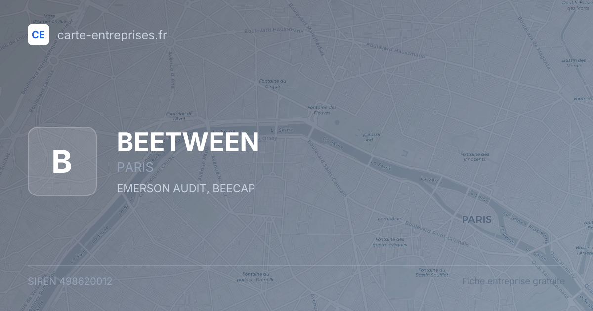 BEETWEEN — 498620012 — fiche entreprise
