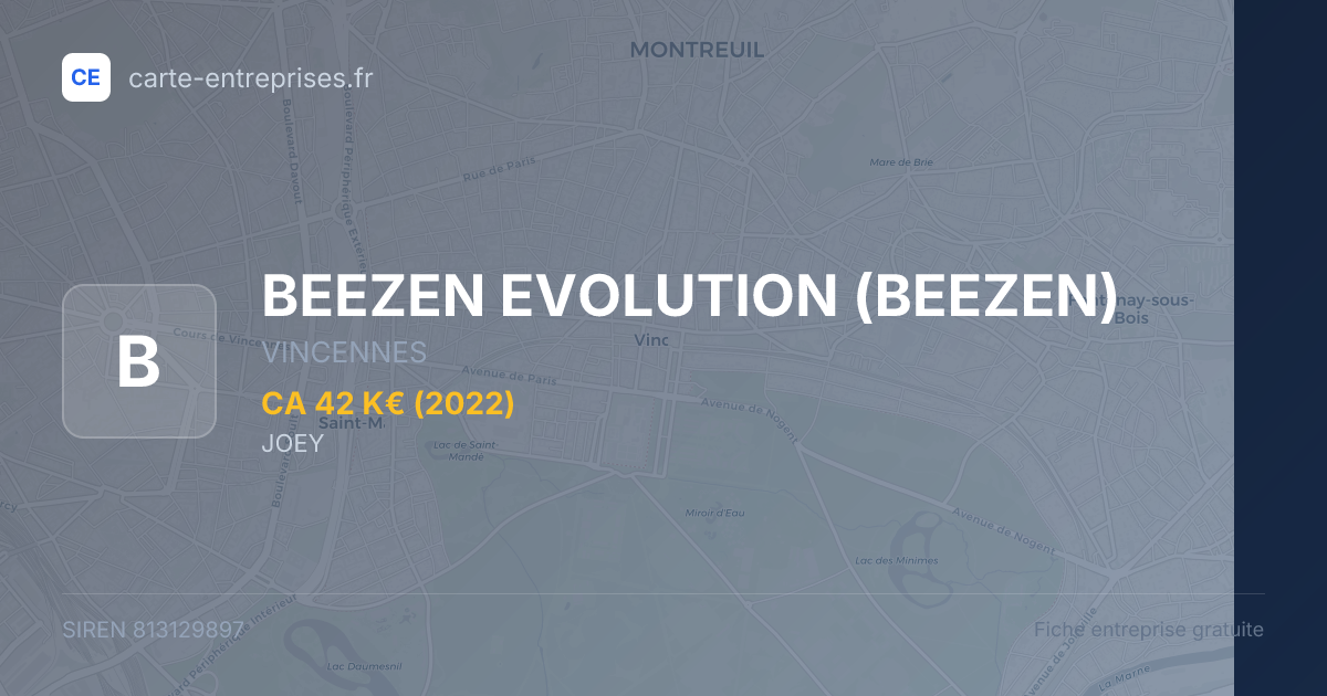 BEEZEN EVOLUTION (BEEZEN) — 813129897 — fiche entreprise
