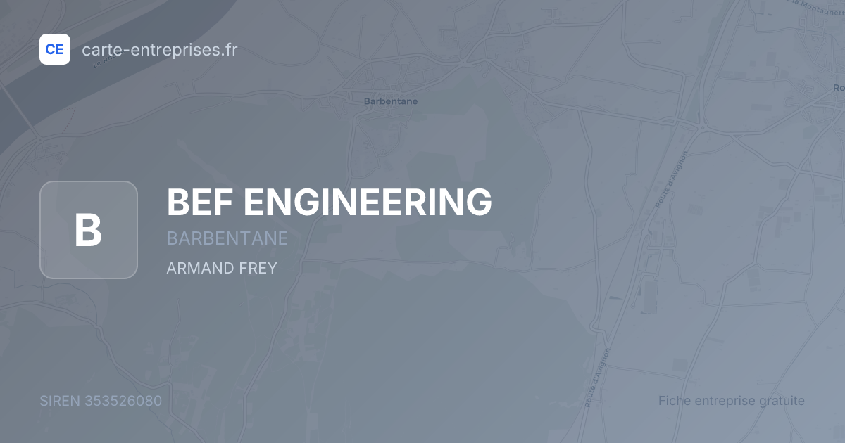 BEF ENGINEERING — 353526080 — fiche entreprise