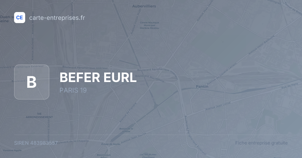 BEFER EURL — 483983557 — fiche entreprise