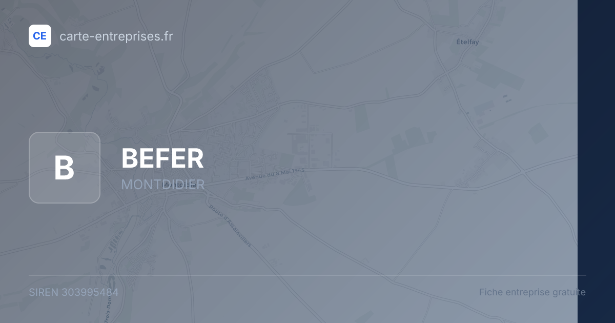 BEFER — 303995484 — fiche entreprise