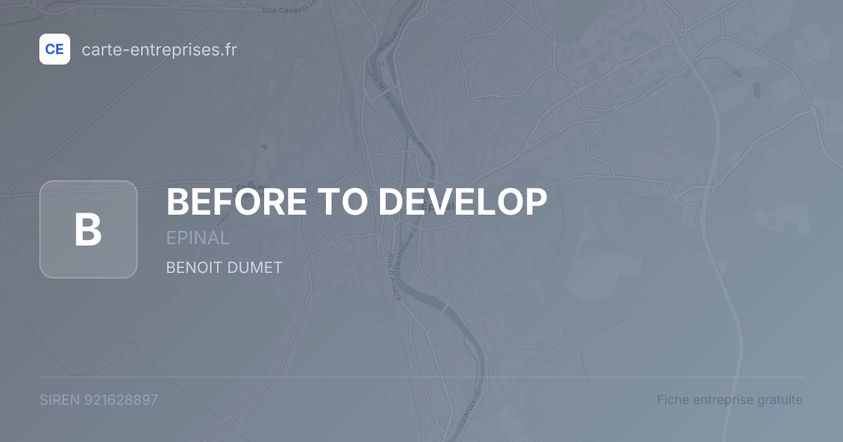 BEFORE TO DEVELOP — 921628897 — fiche entreprise