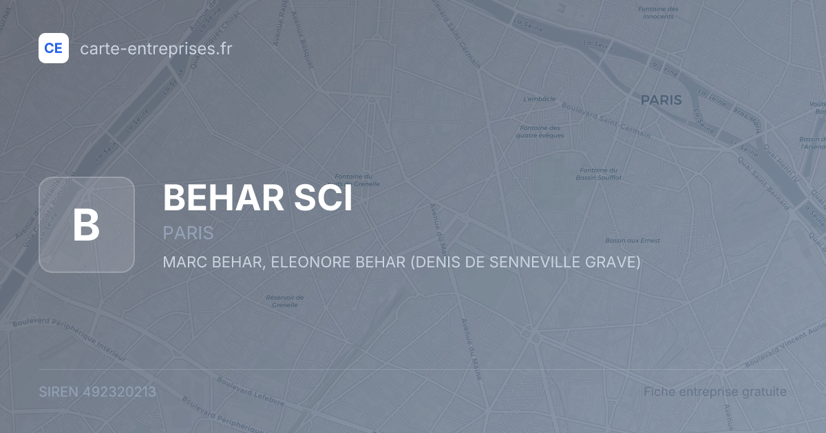BEHAR SCI — 492320213 — fiche entreprise