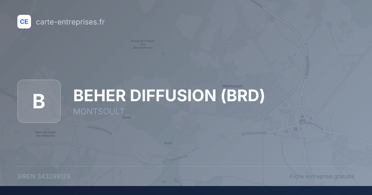 BEHER DIFFUSION (BRD) — 343299129 — fiche entreprise