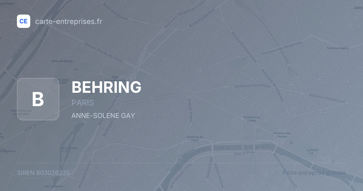BEHRING — 803026335 — fiche entreprise