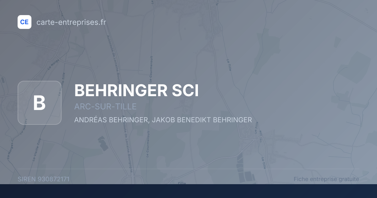 BEHRINGER SCI — 930872171 — fiche entreprise