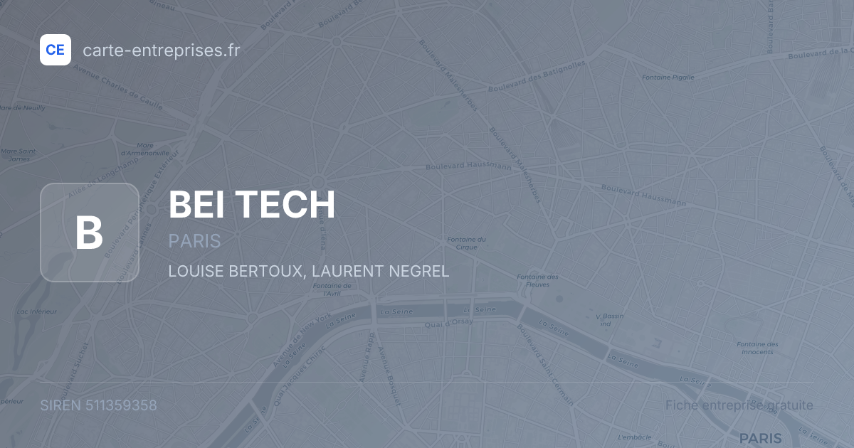 BEI TECH — 511359358 — fiche entreprise