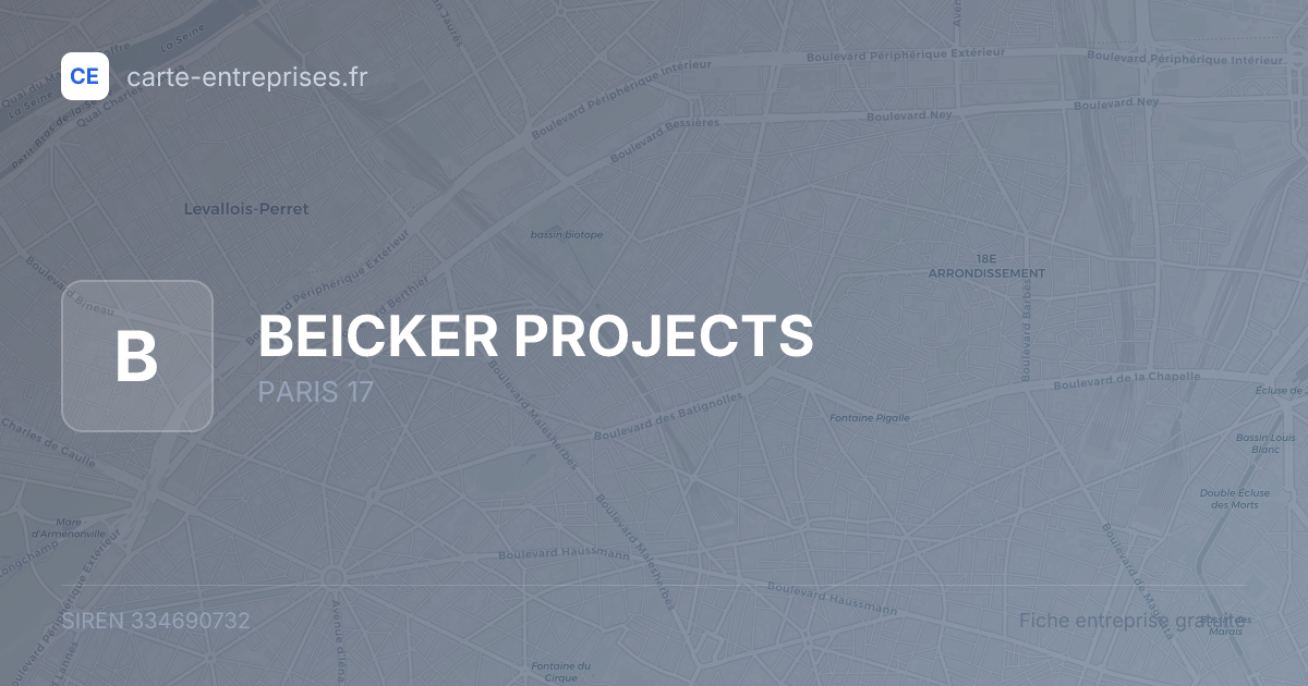 BEICKER PROJECTS — 334690732 — fiche entreprise