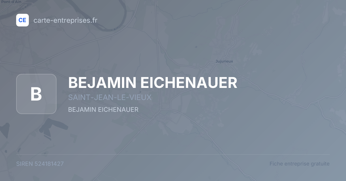 BEJAMIN EICHENAUER — 524181427 — fiche entreprise